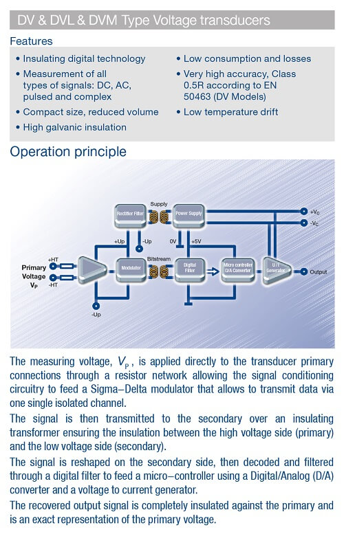 DV & DVL & DVM Type Voltage Transducers